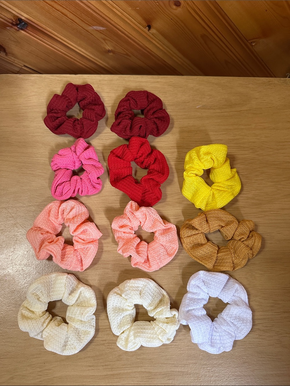 Assorted Soft Waffle Knit Hair Scrunchies